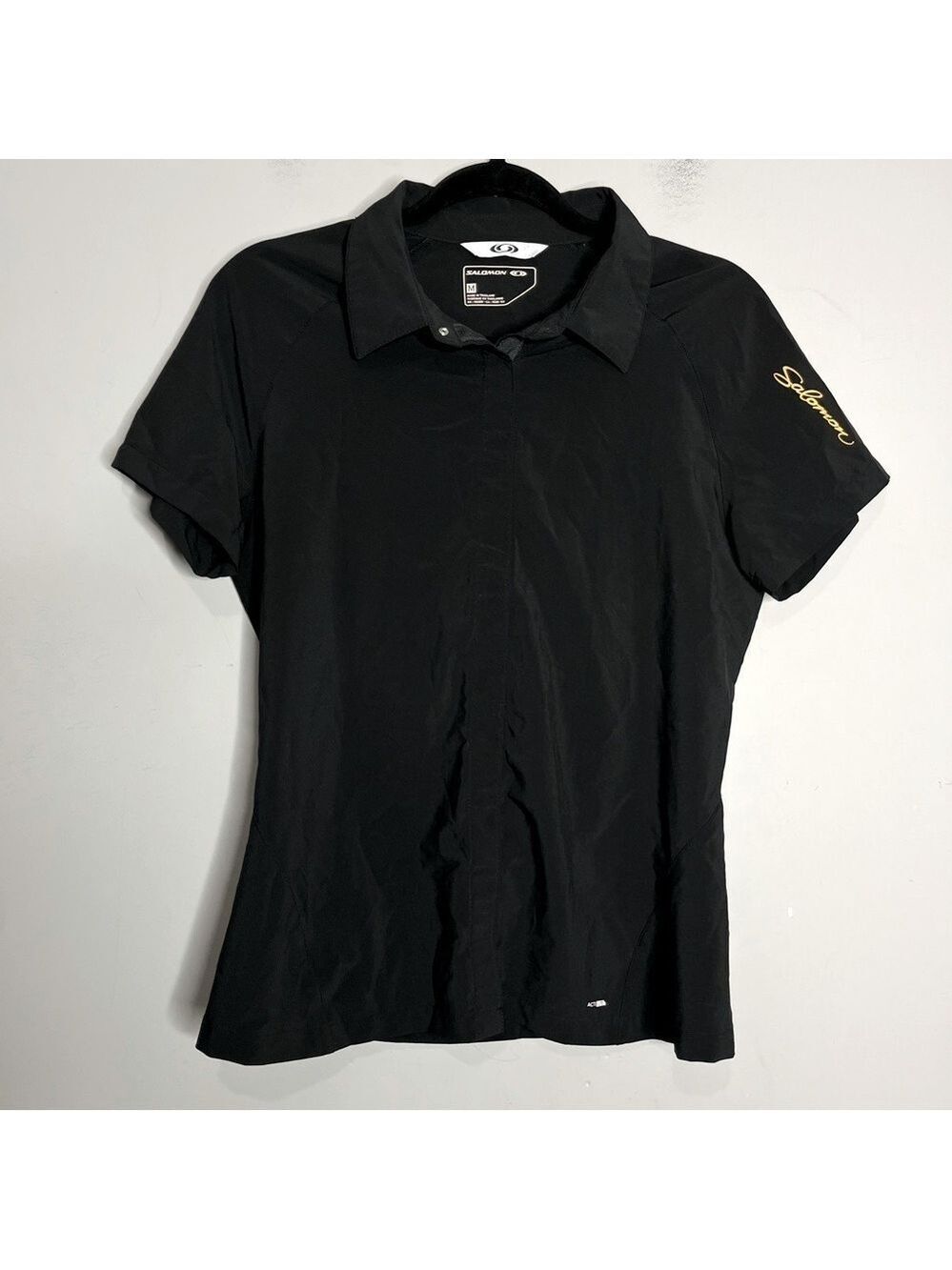 Salomon Actilite Hiking Active Trekking Snap Button Short Sleeve Shirt, size M